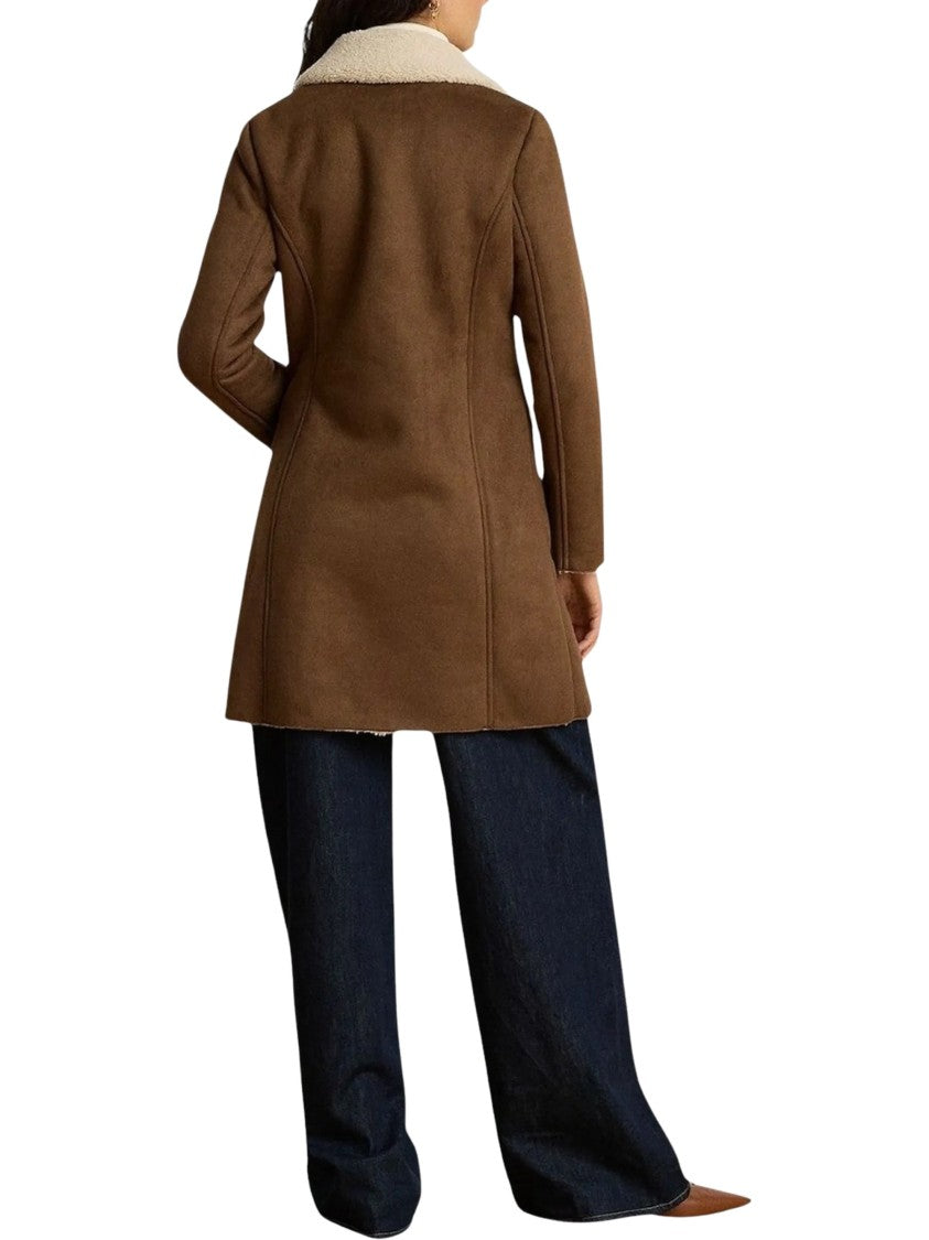 Lauren Ralph Lauren Plush Lining Shearling-Effect Notch-Lapel Coat
