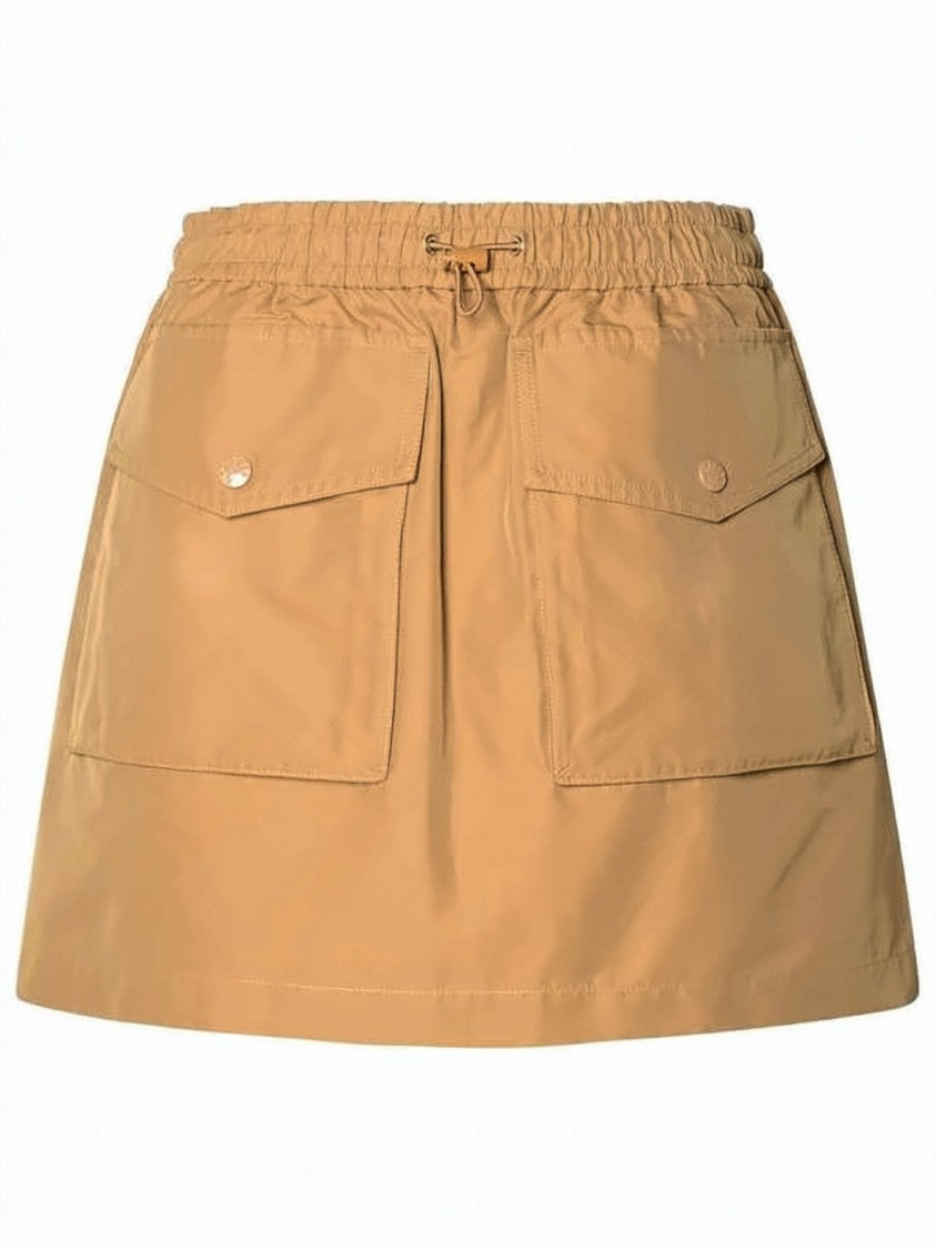 Moncler Structured Mini Skirt With Adjustable Waistband And Flap Pockets