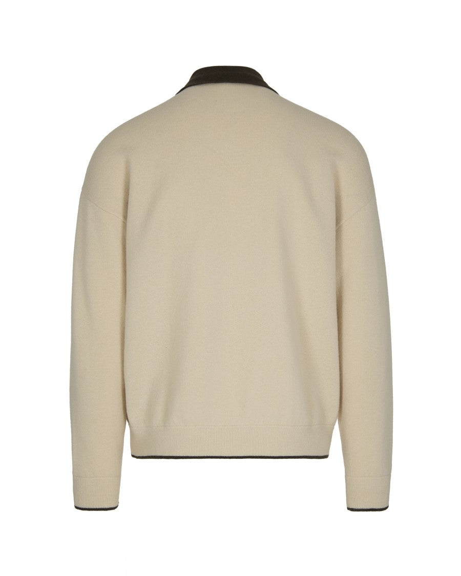 Emporio Armani Colorblock Polo Collar Sweater