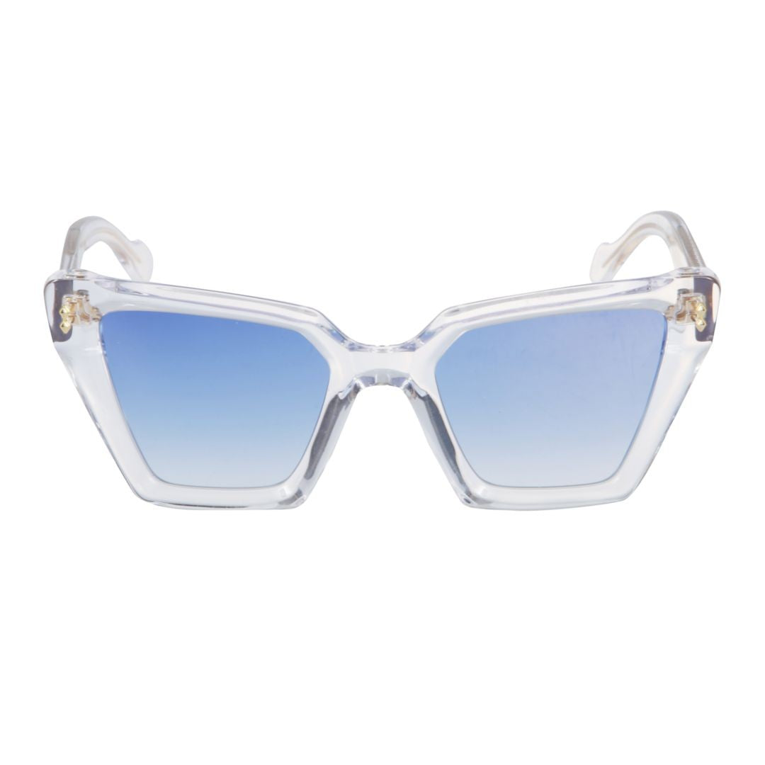Kador Blue Vanessa Glamour Gold Gradient Angular Sunglasses