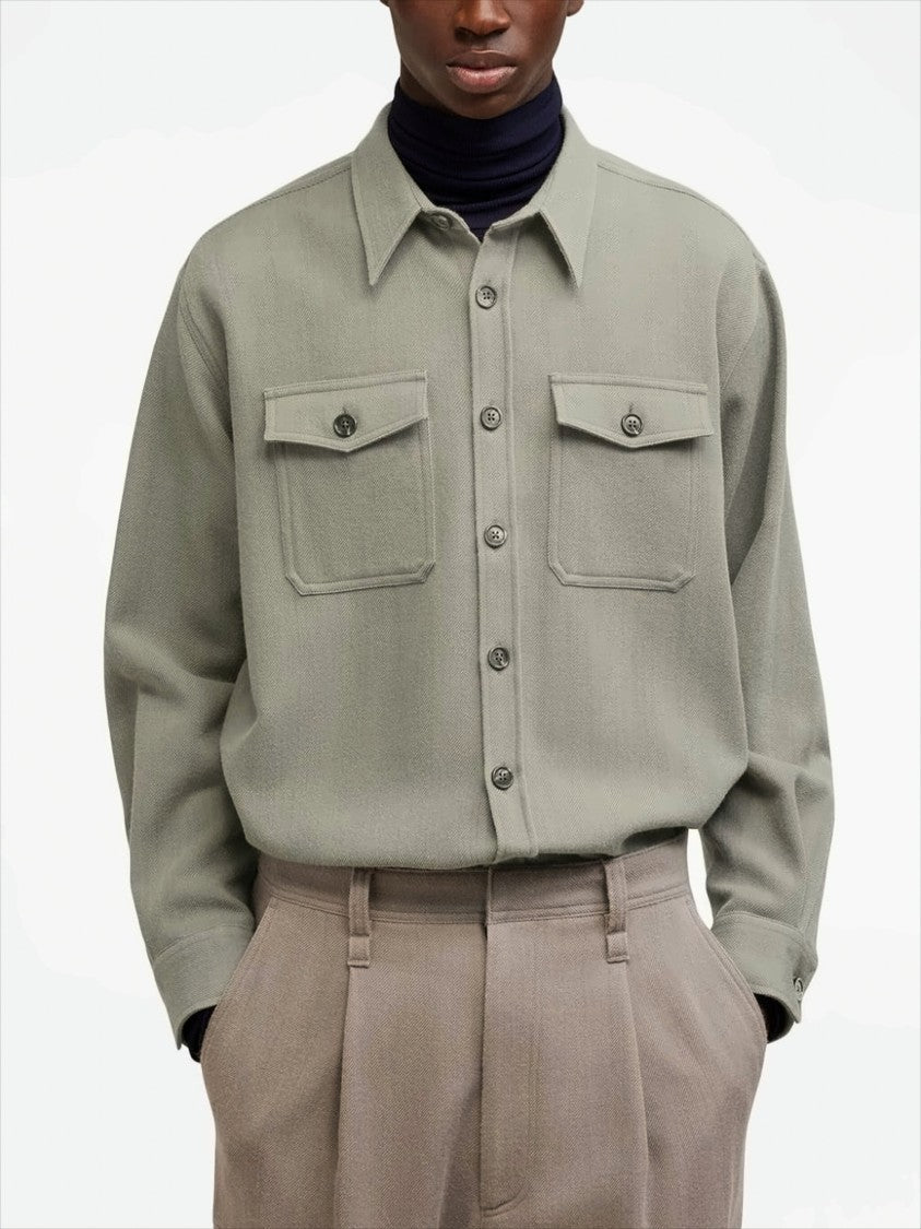 Ami Paris Relaxed Fit Oversized Long Sleeve Shirt