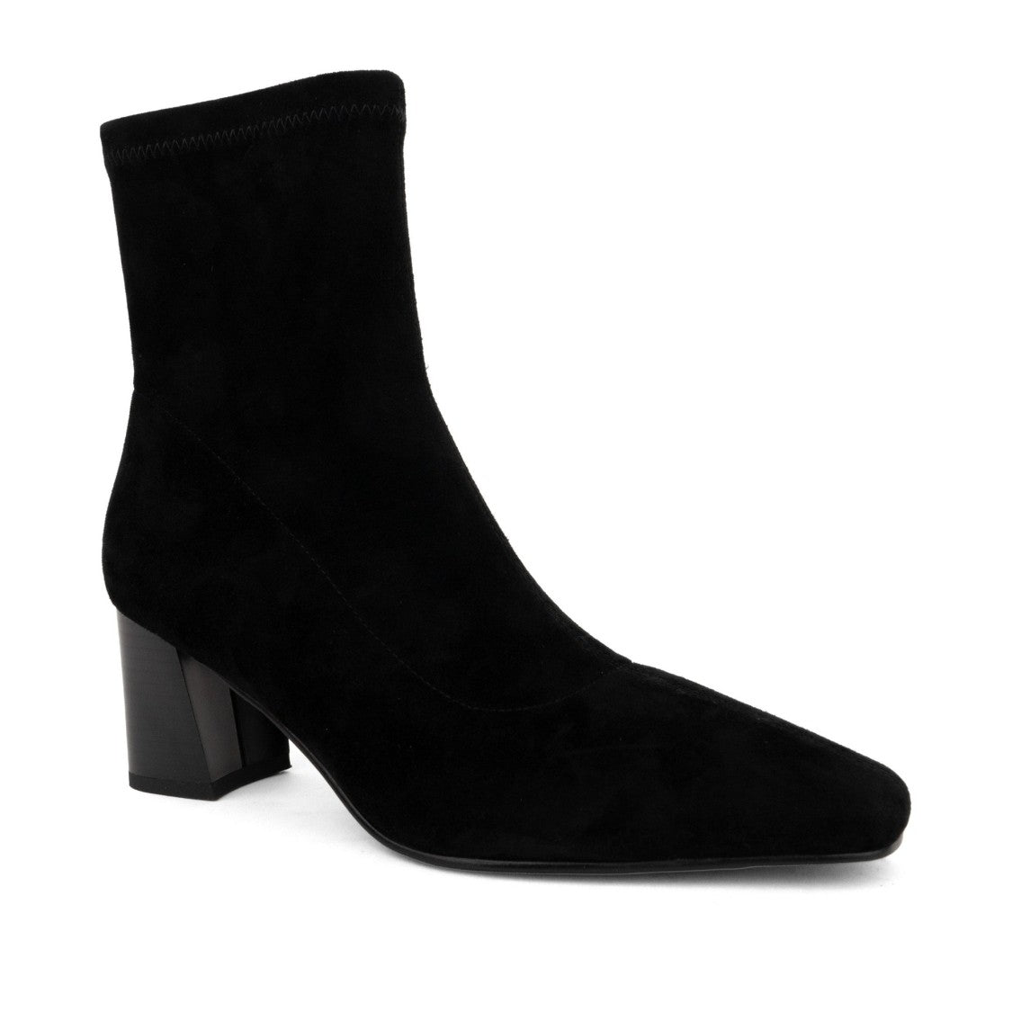 Linda Baumann Black Pointed Toe Mid-Heel Side Zipper Leather Dress Boots