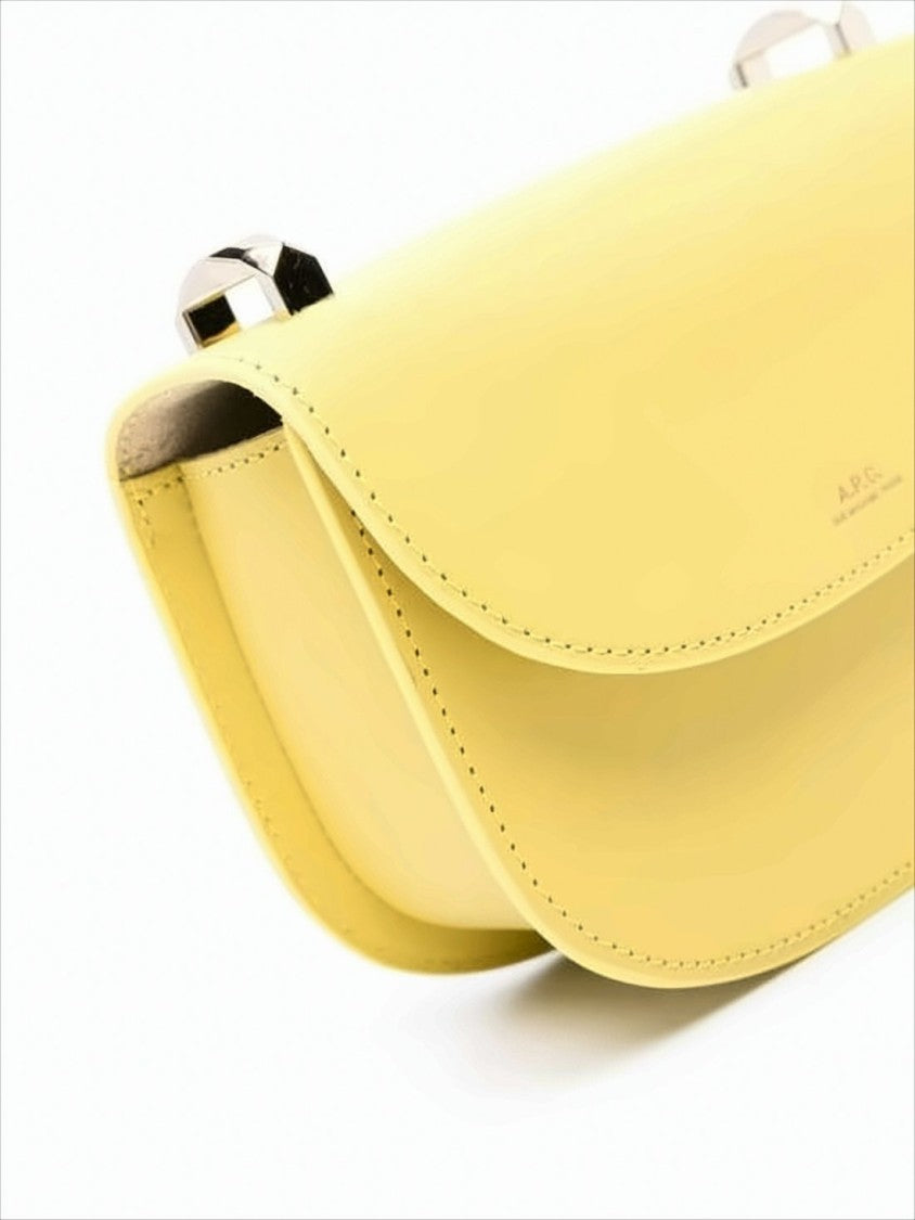 A.P.C. Structured Yellow Leather Crossbody Bag