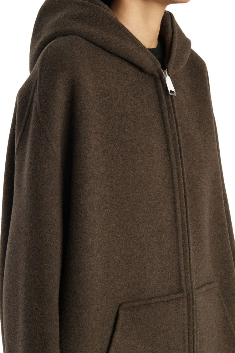 Khaite Brown Wool-Blend Hooded Dolem Jacket