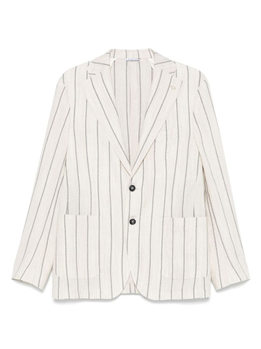 Manuel Ritz Light Beige Cotton Jacket With Classic Design