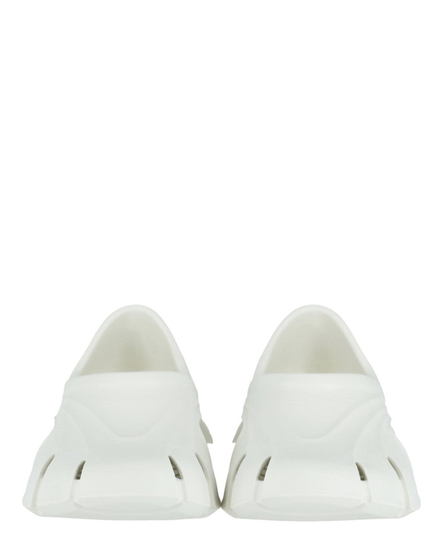 Balenciaga Sculpted White Molded Clogs With Ventilation Cutouts