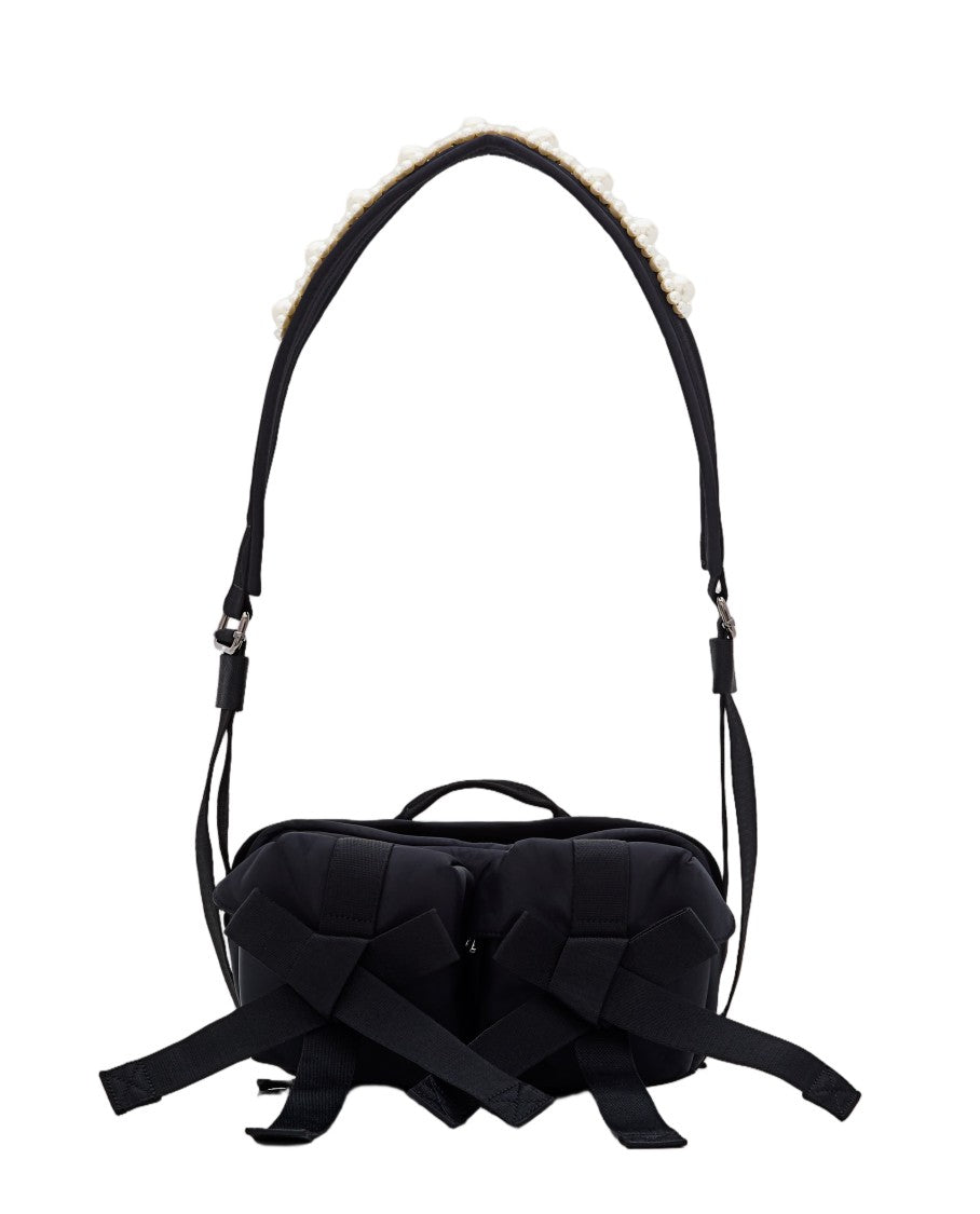 Simone Rocha Oversized Bow Crossbody Bag With Pearl Embellishments