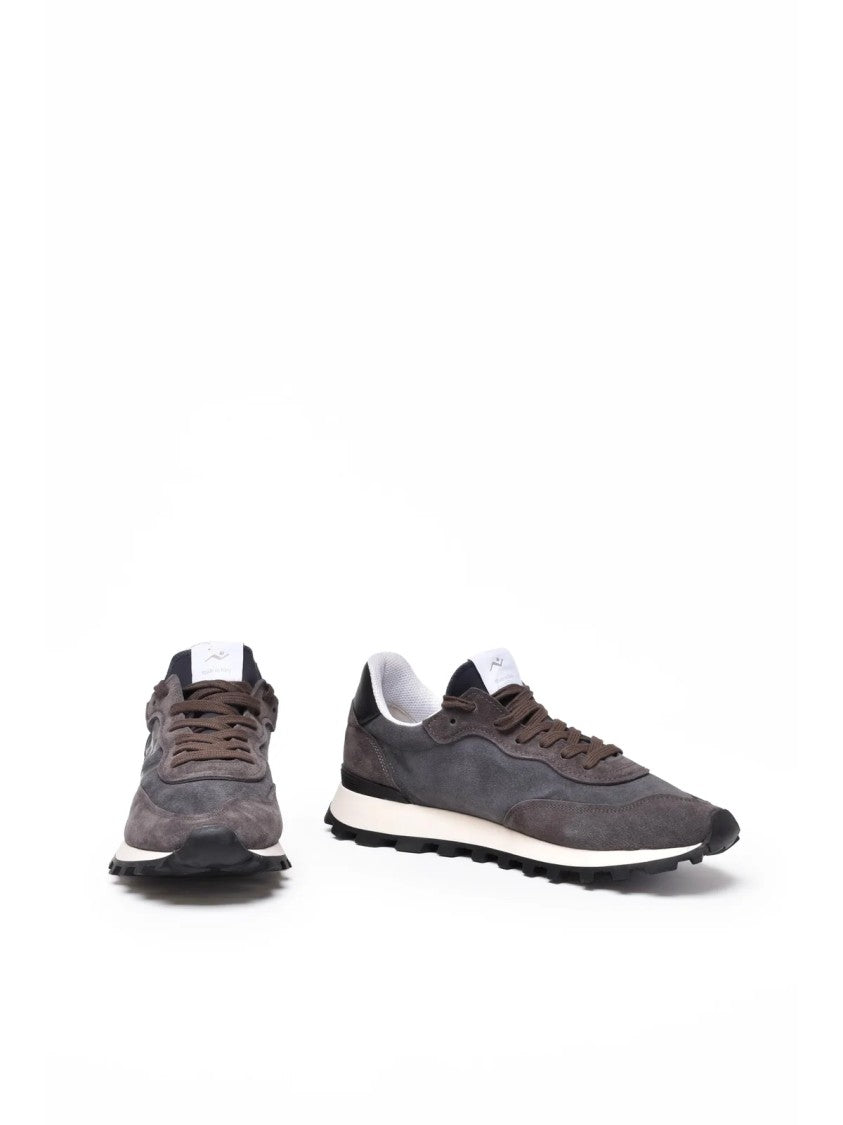 No Map Society Grey Suede-Blend Suede Sneakers