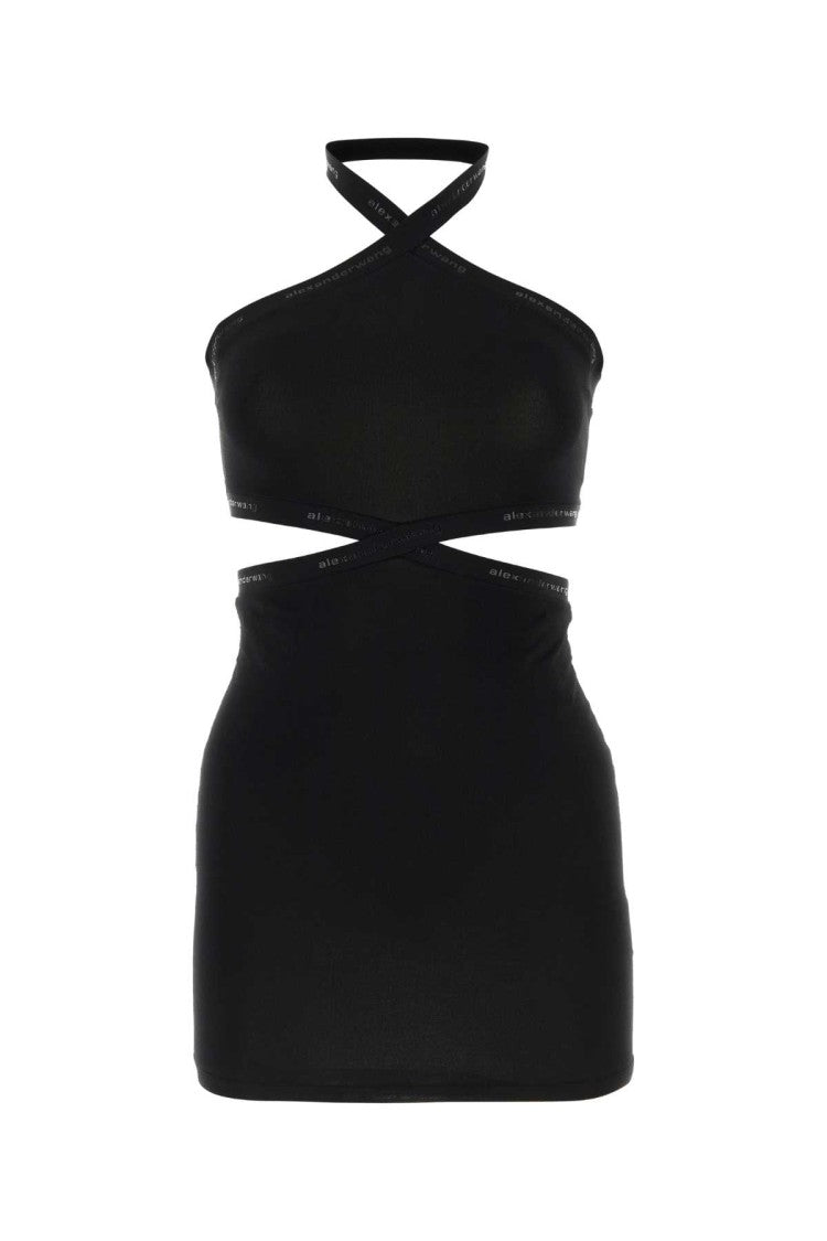T By Alexander Wang Black Viscose Knit Mini Dress