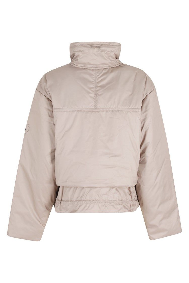 Adidas By Stella Mccartney Beige Liner Jkt Polyester Cropped High-Collar Jacket