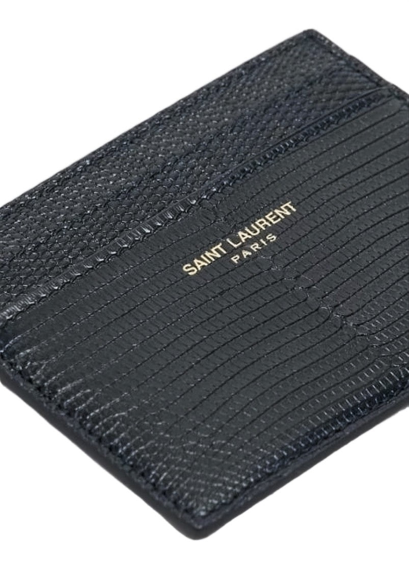 Saint Laurent Textured Black Cardholder Wallet