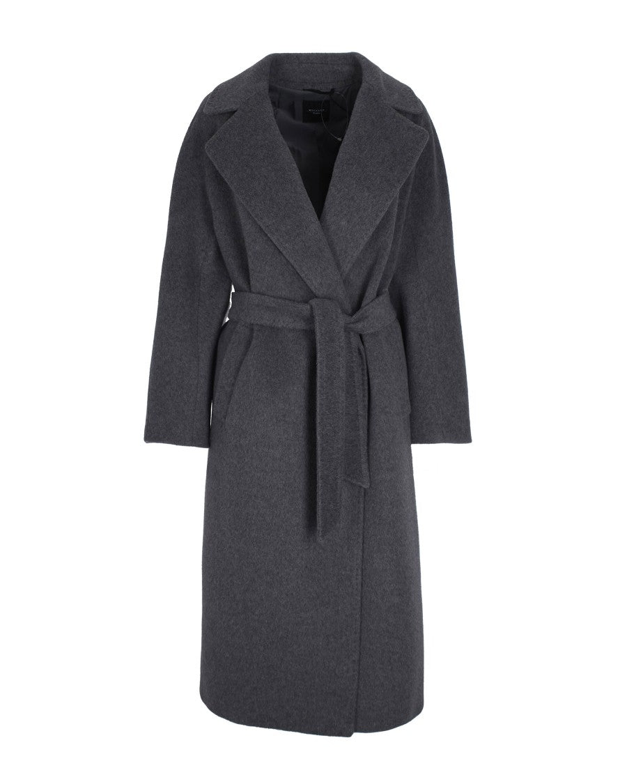Max Mara Medium Grey Long Wool And Alpaca Coat