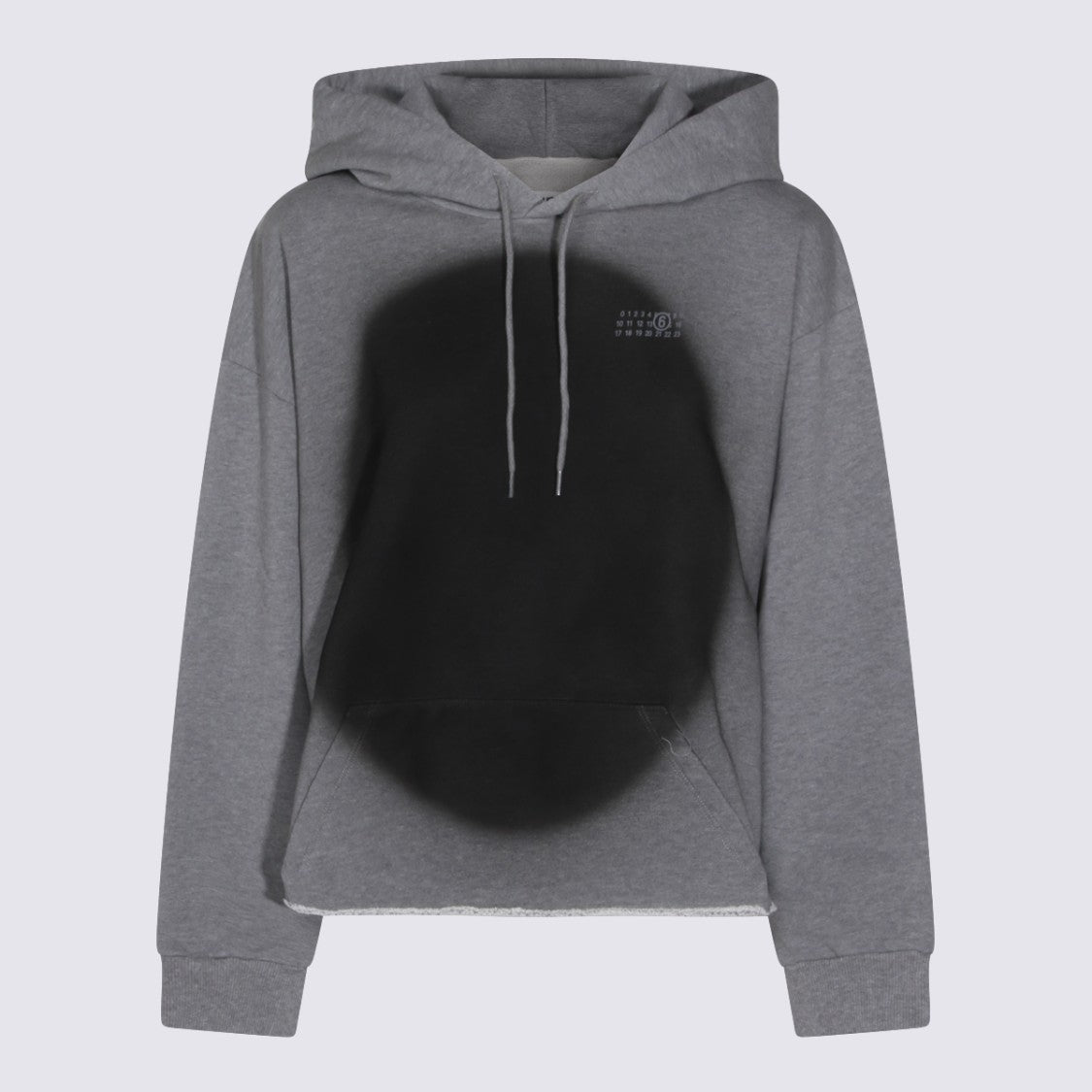 Mm6 By Maison Margiela Relaxed Fit Grey Knit Hooded Sweatshirt