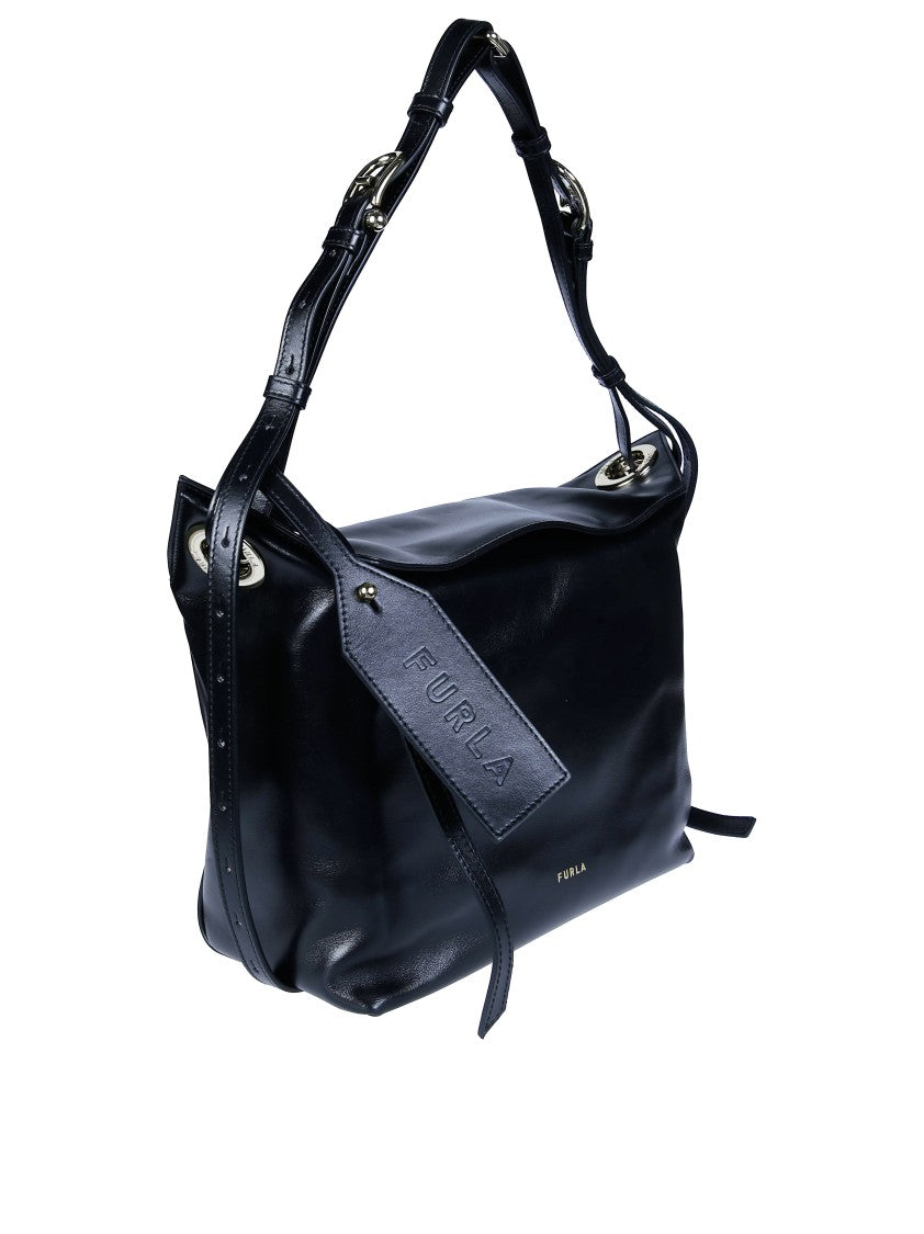 Furla Ginevra M Structured Leather Shoulder Bag