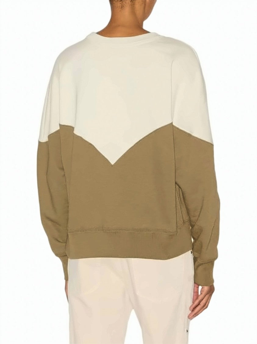 Isabel Marant Two-Tone Long-Sleeve Sweatshirt With Oversized Lettering