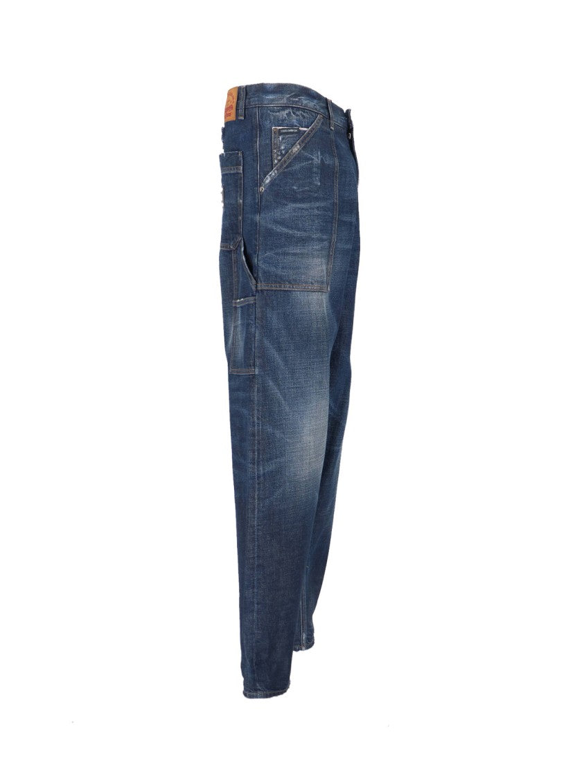 Dolce & Gabbana Medium-Rise Straight Leg Cargo Jeans
