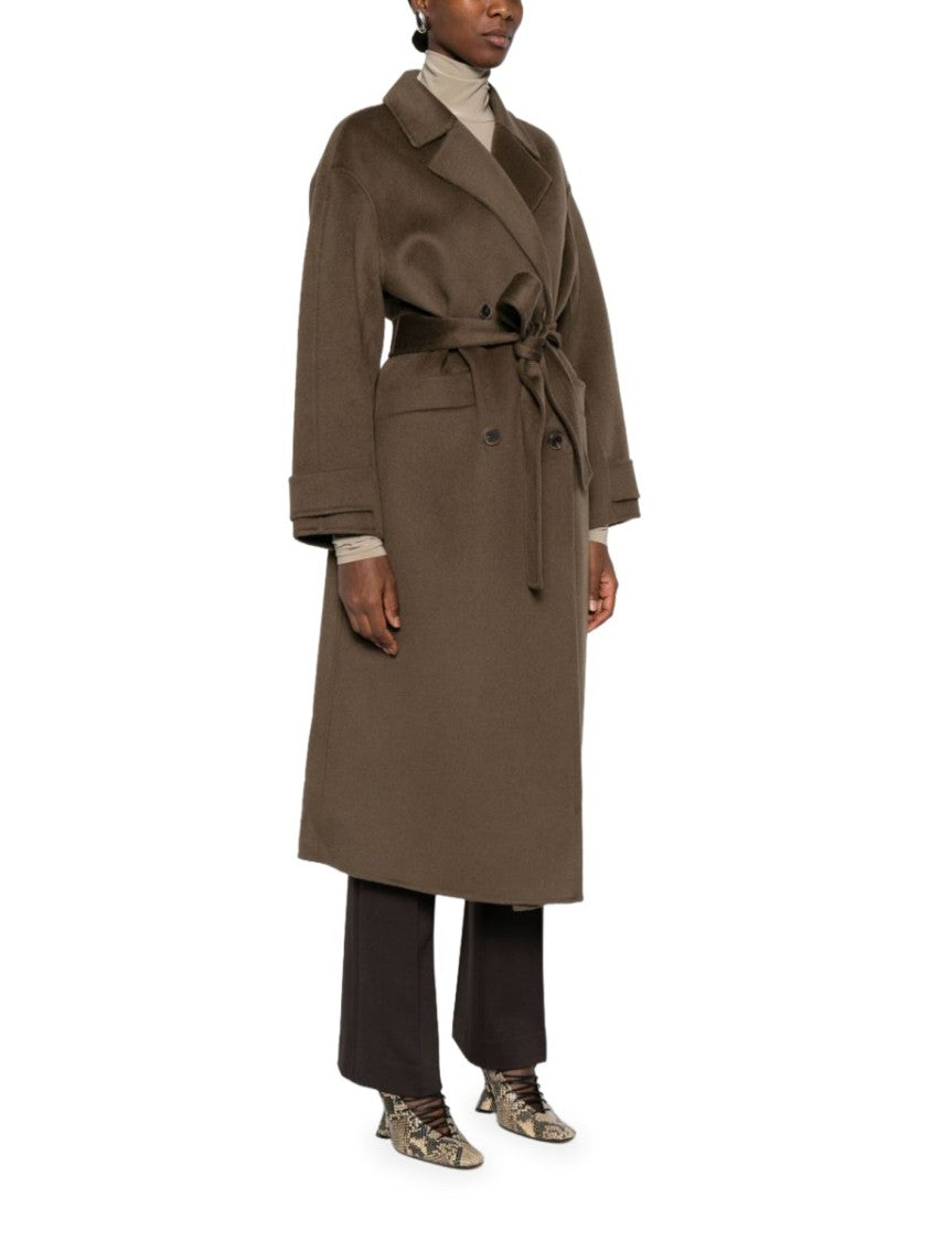 The Dynamis Studio Brown Double-Breasted Wool Trench Coat