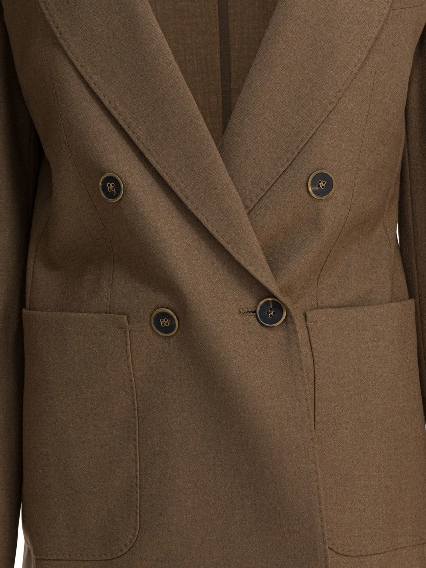 Max Mara Double-Breasted Cashmere Blazer With Structured Silhouette