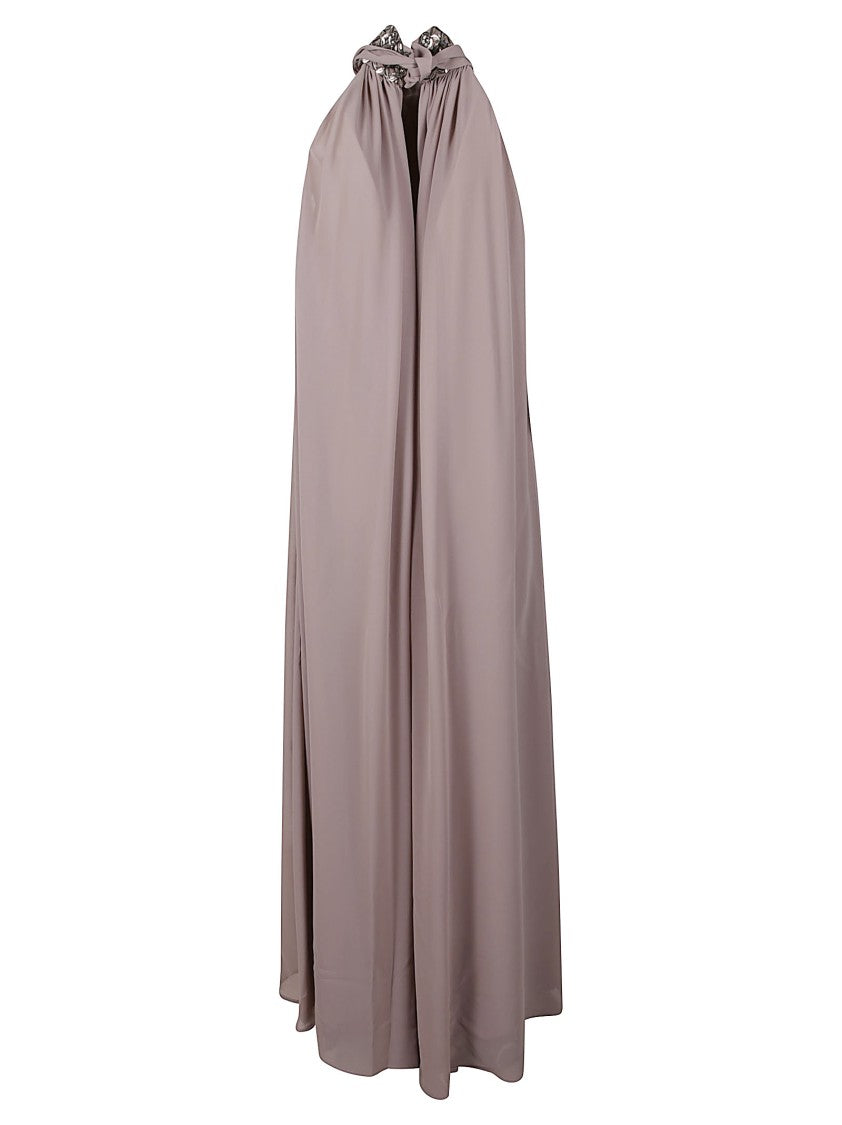 Parosh Maxi Dress In Soft Dove Grey