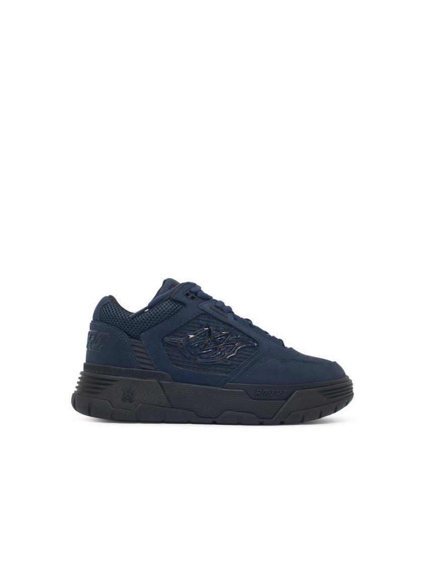 Amiri Blue Ma-94 Leather Mesh Sneakers