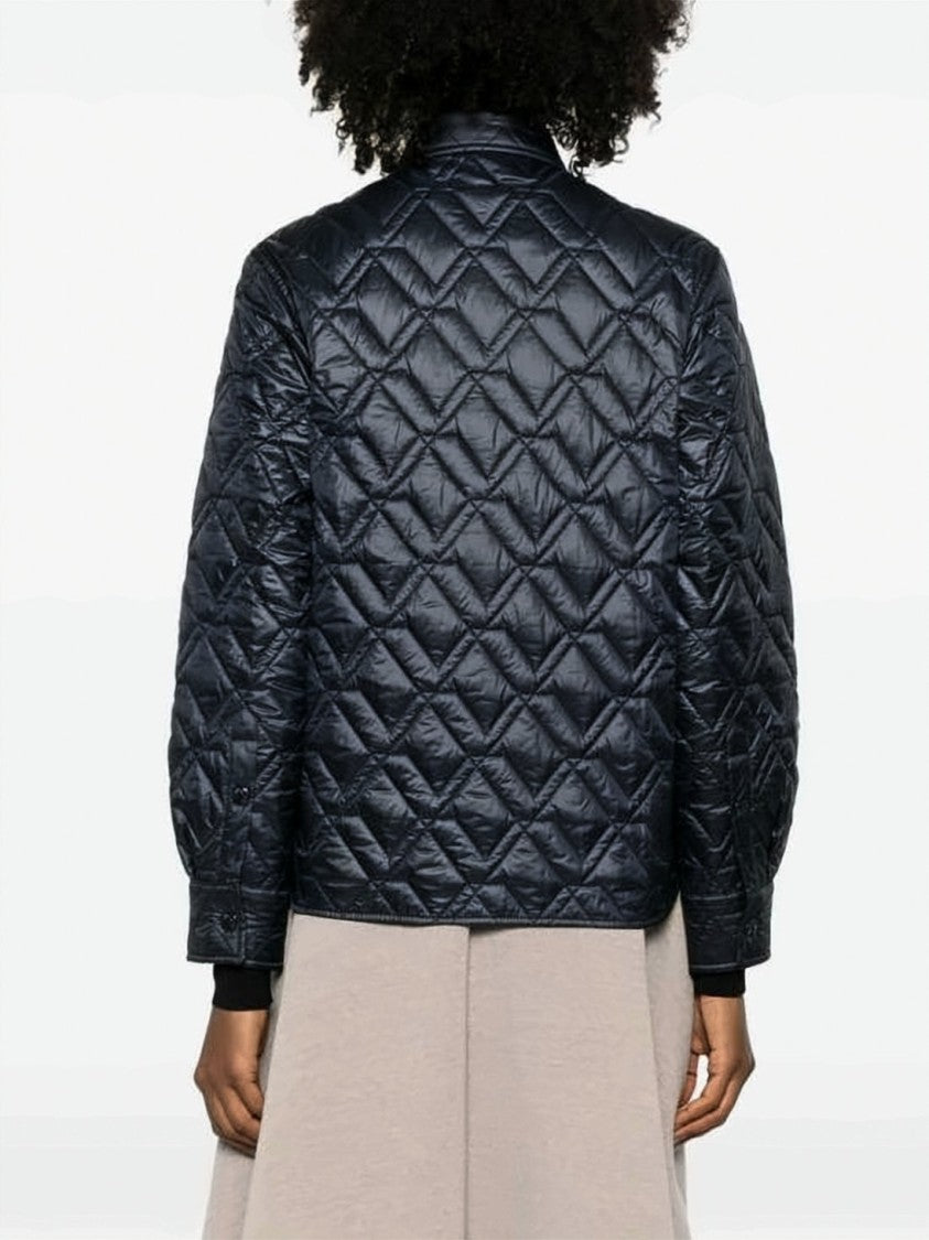 Moncler Quilted Black Jacket With Diamond Stitching
