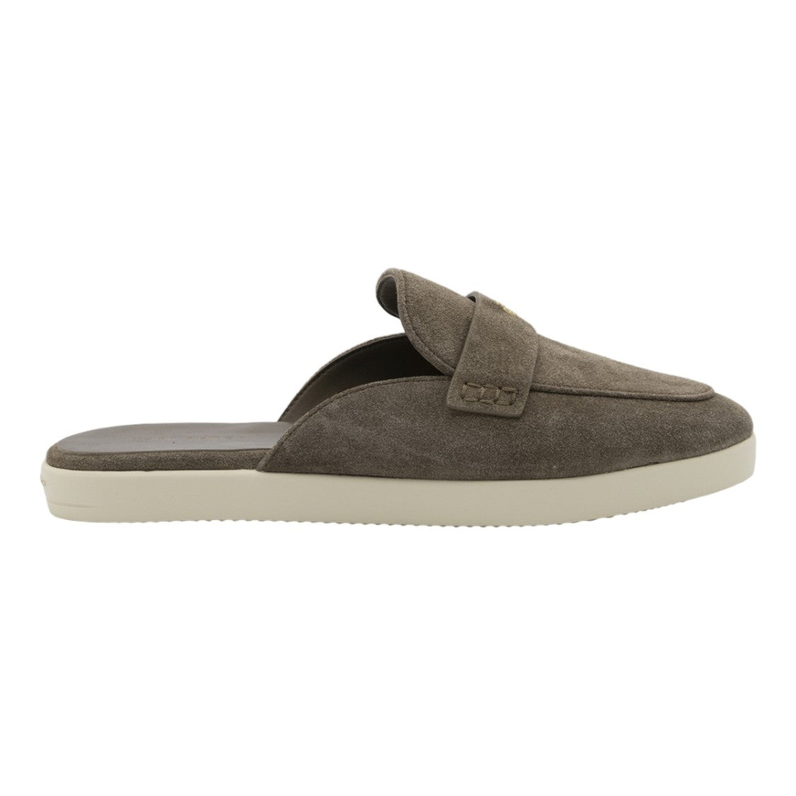 Tory Burch Slip-On Mule Flats With Gold-Tone Logo Emblem