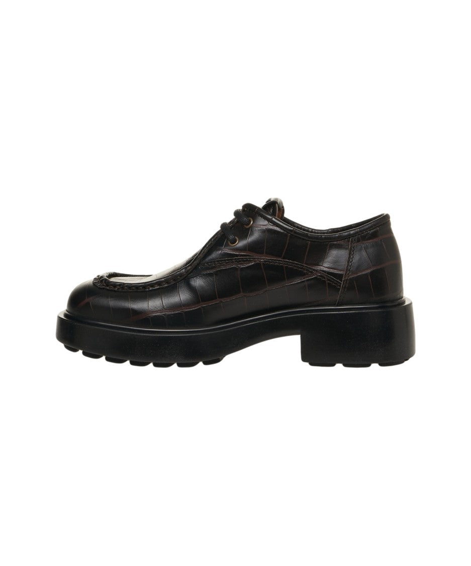 Copenaghen Crocodile-Effect Lace-Up Shoes With Sole
