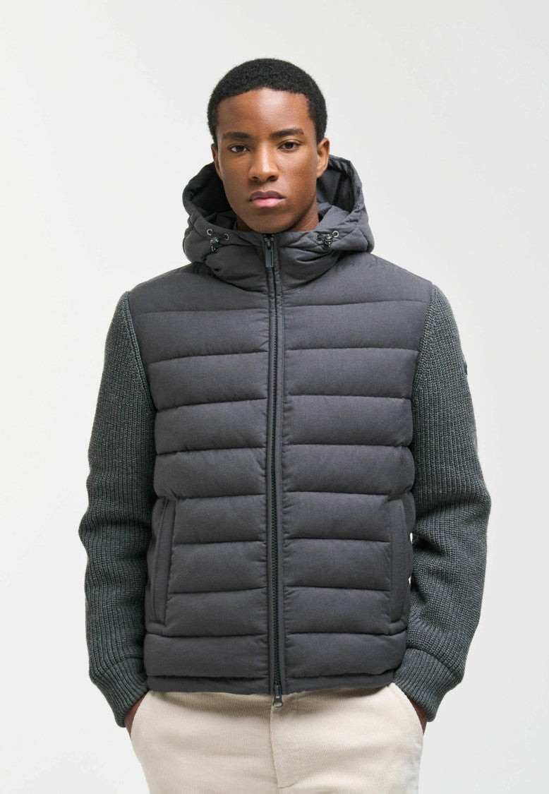 Colmar Padded Hooded Knitted Sleeves Quilted Jacket