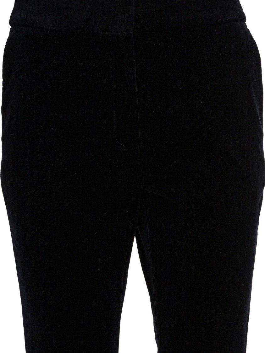 Golden Goose Mid-Rise Black Flared Pants With Unique Ribbed Texture