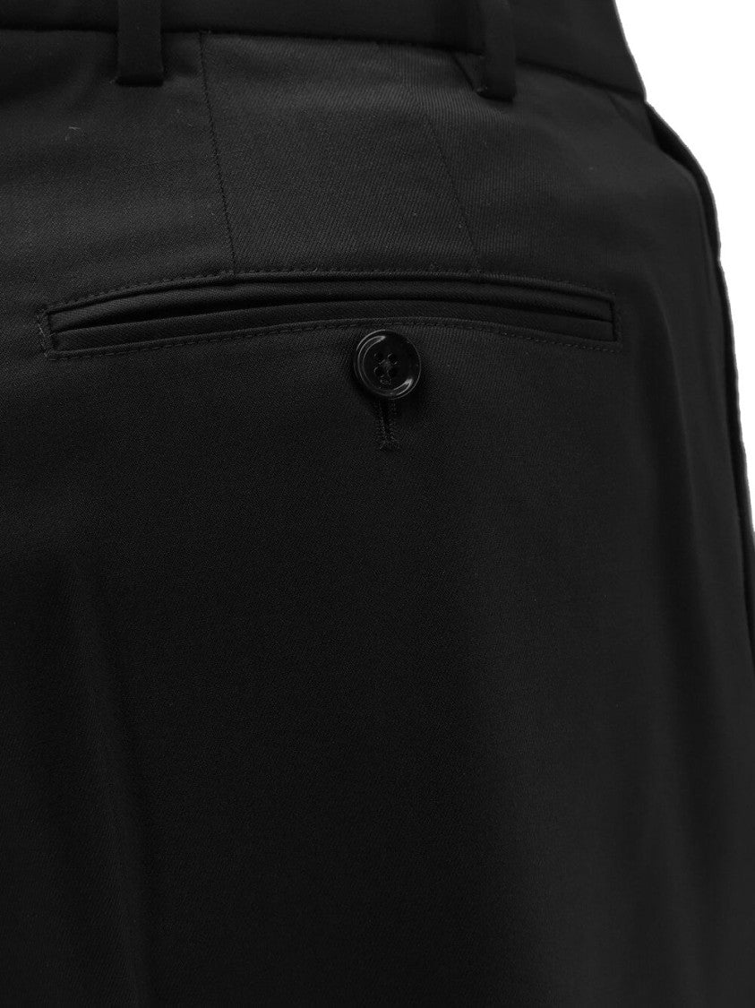 Ami Paris Black Tailored Mid-Rise Pleated Shorts