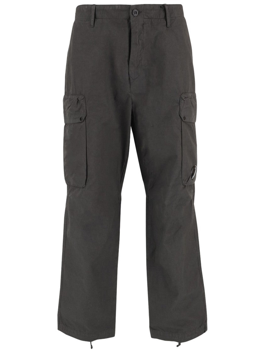 C.P. Company Dark Grey Cotton Cargo Trousers