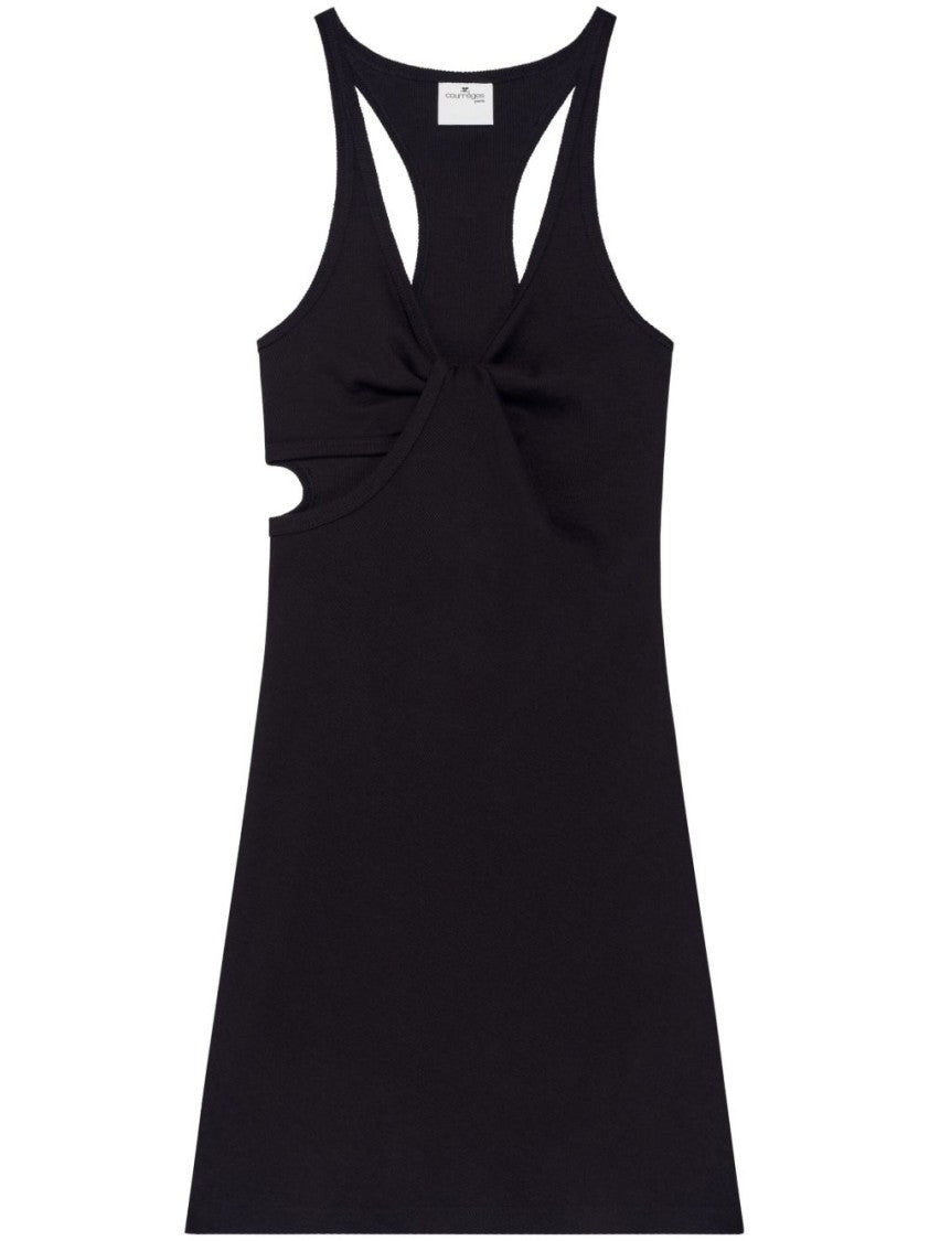 Courrèges Fitted Black Dress With Unique Twist Detail