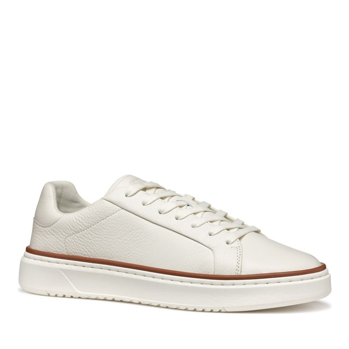 Geox Zackerty White Low-Top Leather Sneakers