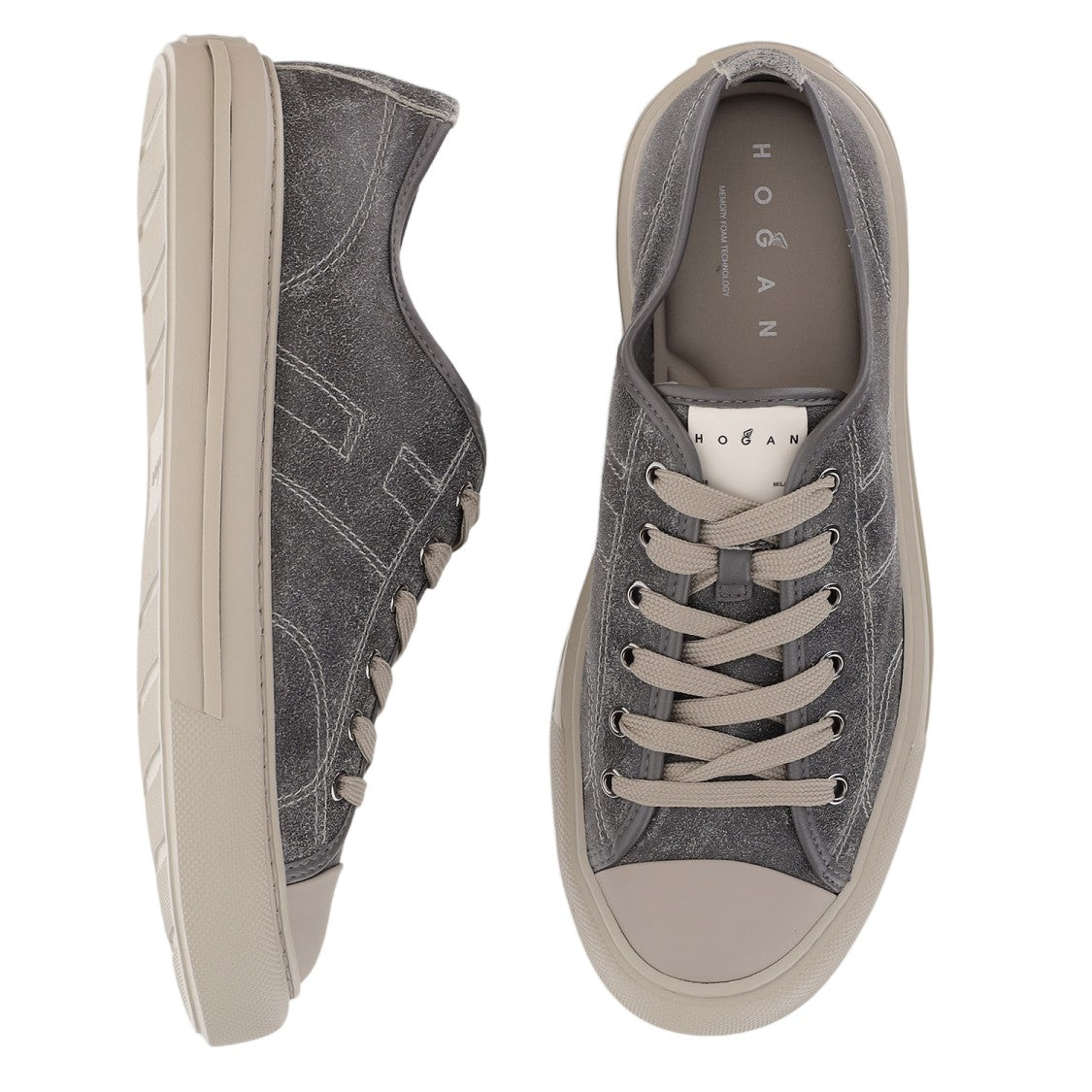Hogan Vintage Suede Rebel Sneakers With Rubber Inserts