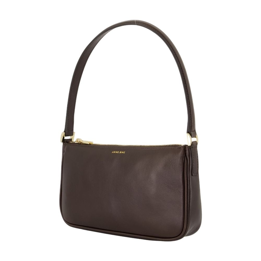 Anine Bing Minimalist Calfskin Shoulder Bag With Gold-Tone Accents