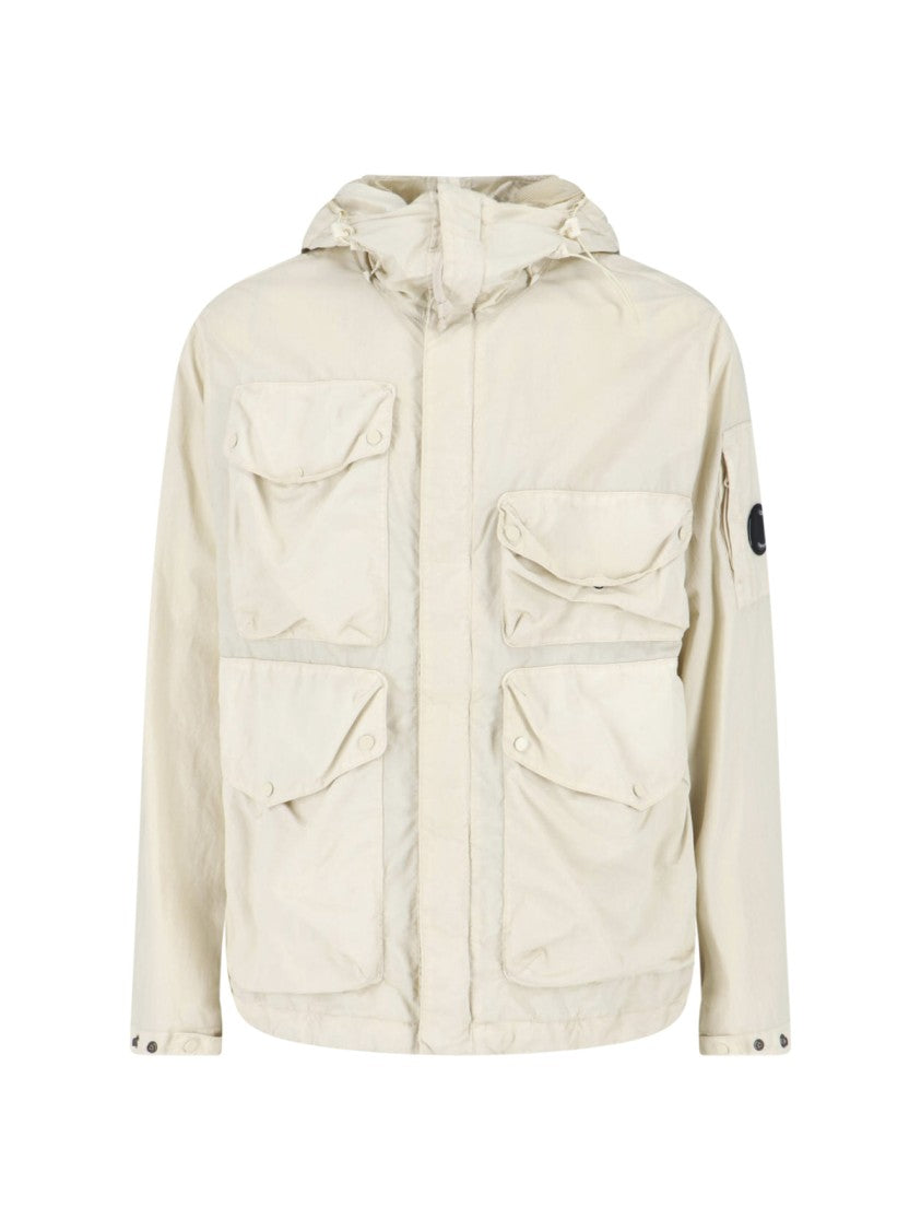 C.P. Company Cream Flatt Nylon Goggle Jacket