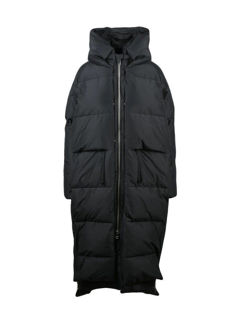 Embassy Of Bricks And Logs Oversized Quilted Down Jacket With Hood And Side Slits