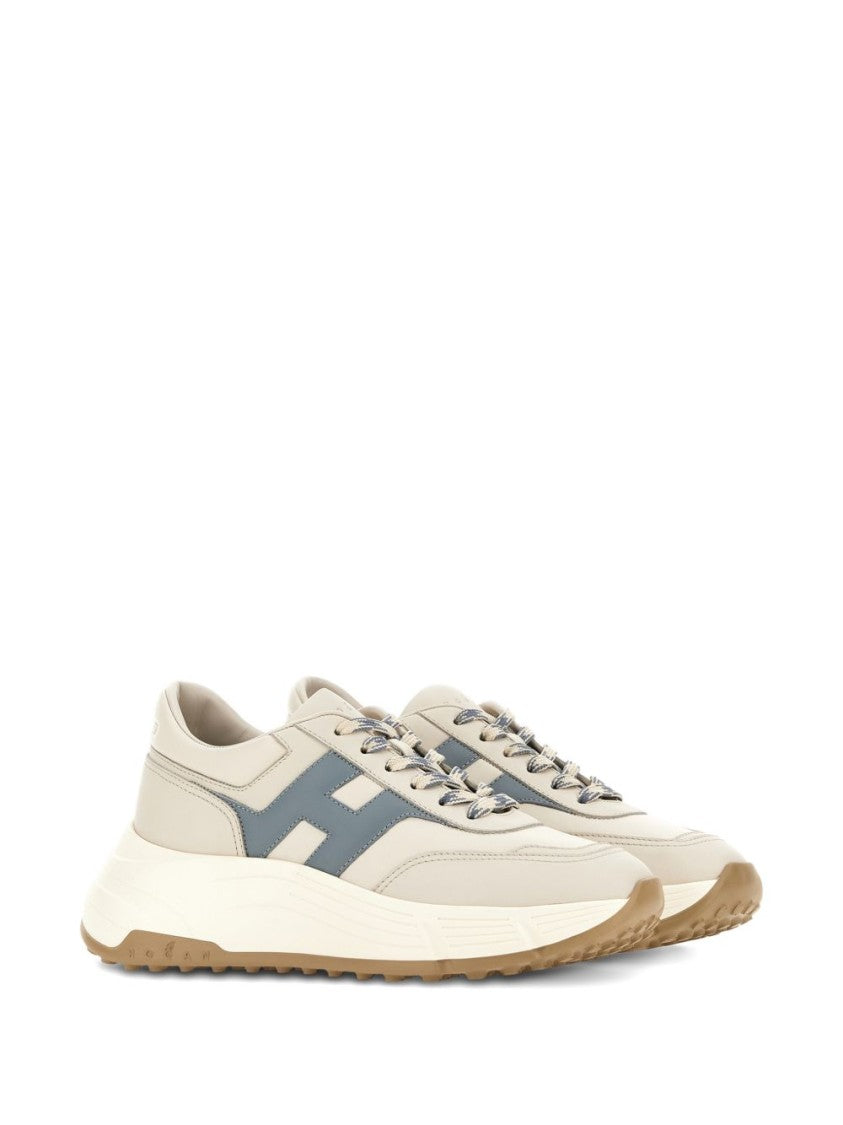 Hogan Silk And Nylon Logo Stamp Sneakers