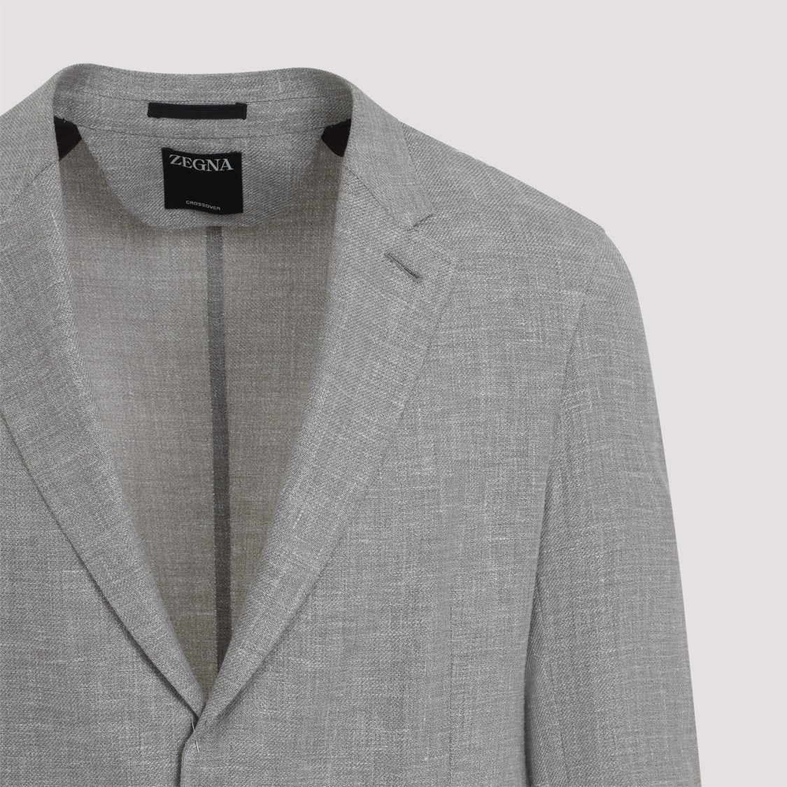 Zegna Silver Grey Linen Blazer Jacket
