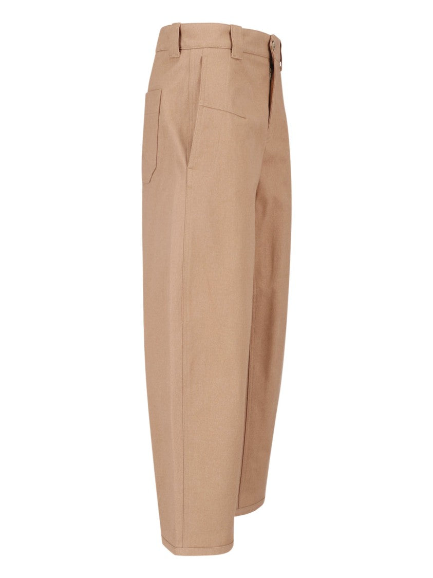 Chloé High-Waisted Wide-Leg Chloé Cotton Trousers