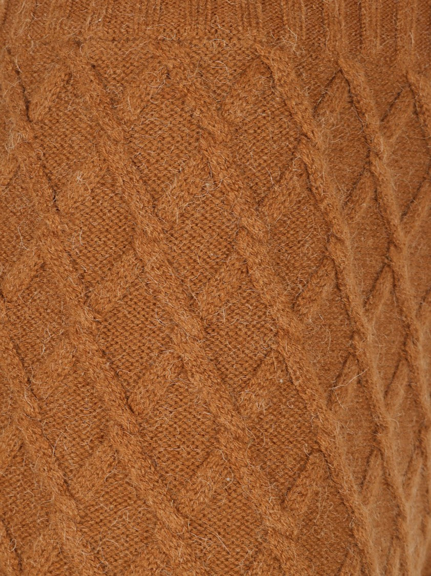 Max Mara Straight-Leg Trousers With Textured Diamond Knit Pattern