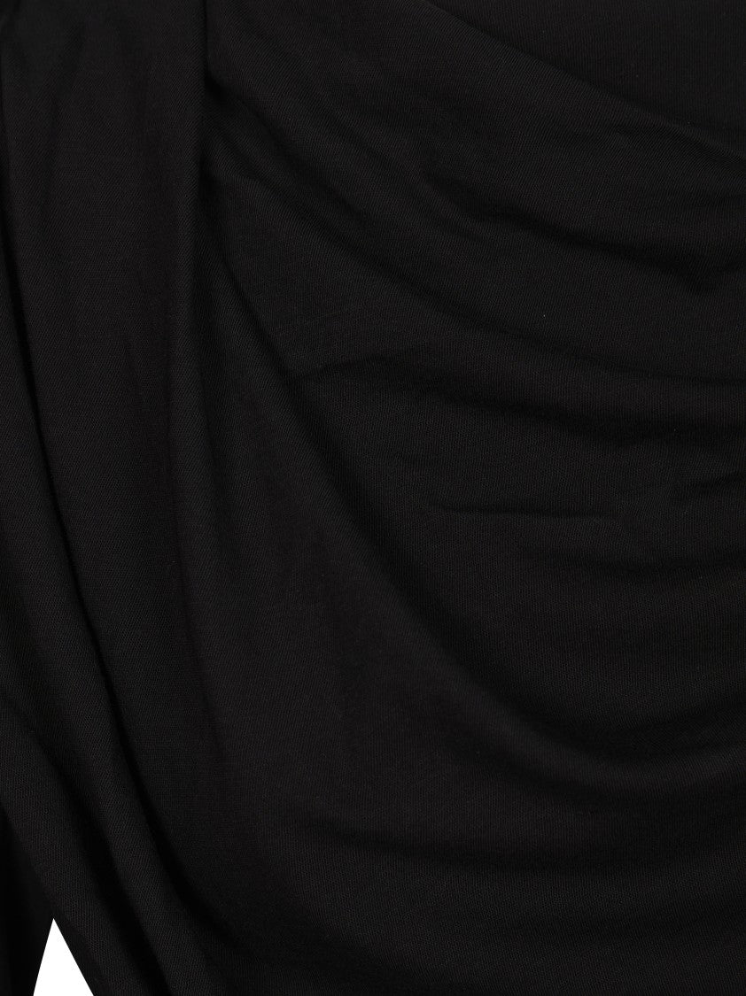 Entire Studios Draped Neckline Fitted Long Sleeve Top