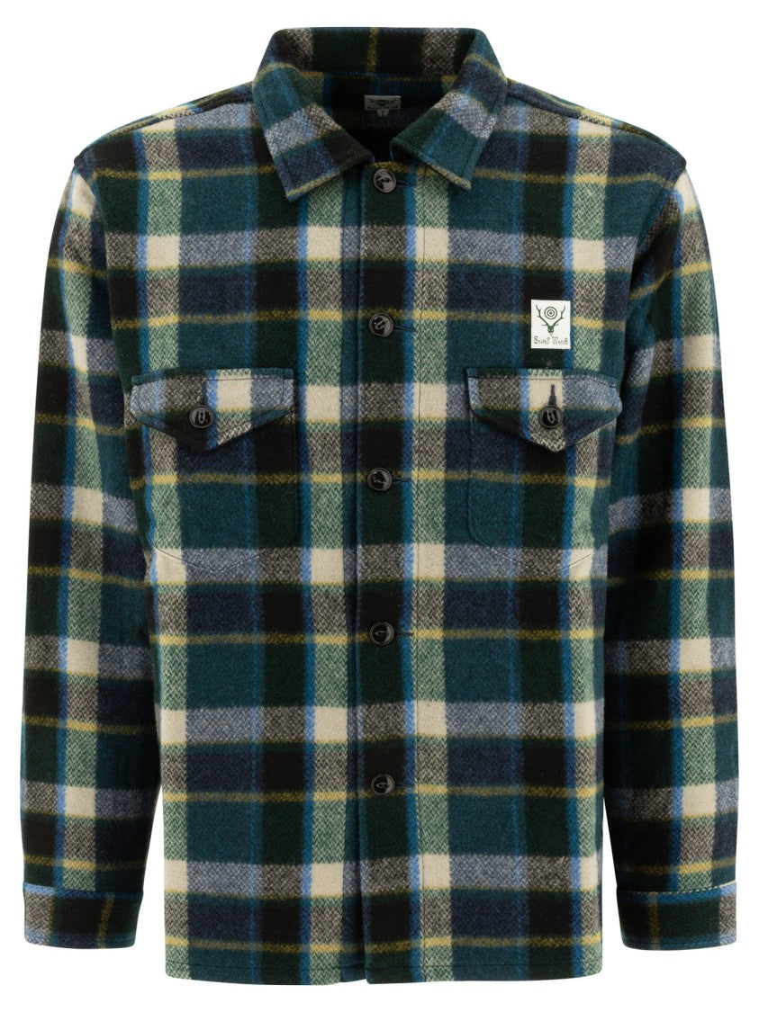 South2 West8 "Smokey" Melton Wool Shirt