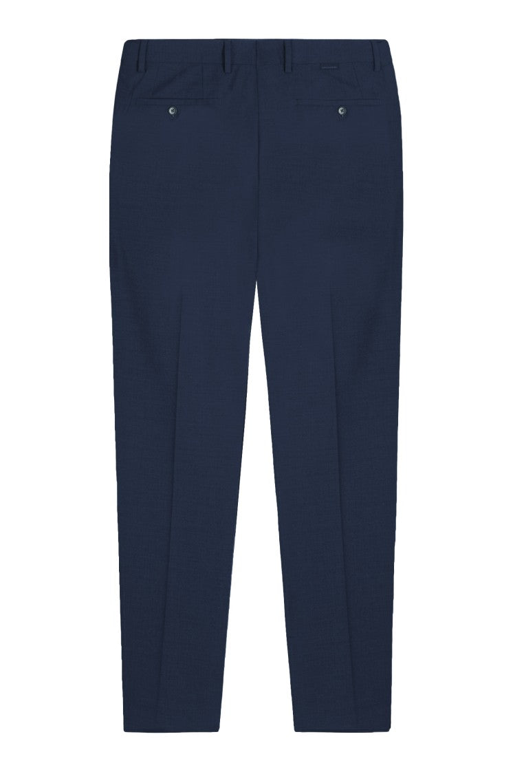 Gazzarrini X Michele Franzese Navy Wool Blend Trousers With Front Pleats