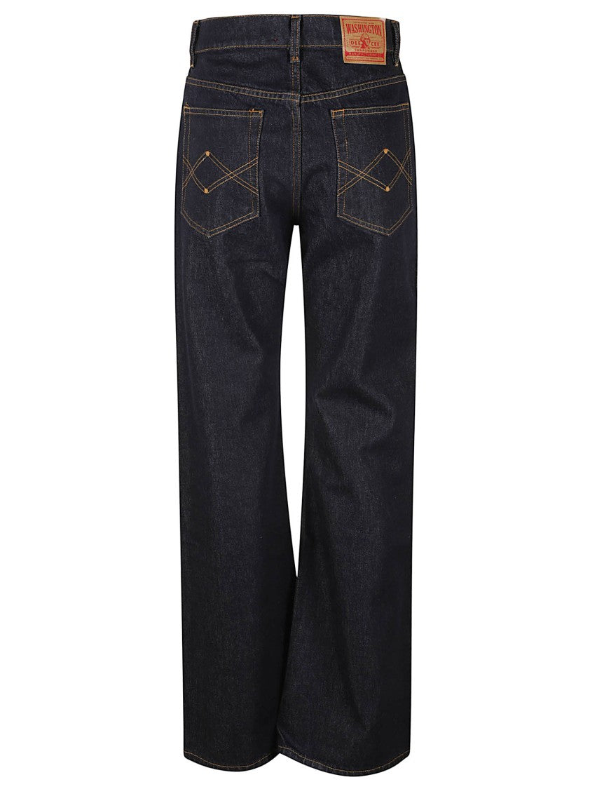 Washington Wide-Leg High-Waist Jeans With Distinctive Geometric Stitching