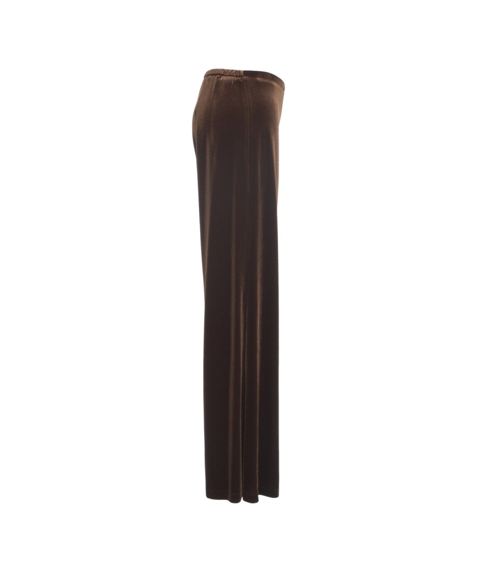 Gender Velvet Wide-Leg Trousers With Fluid Cut