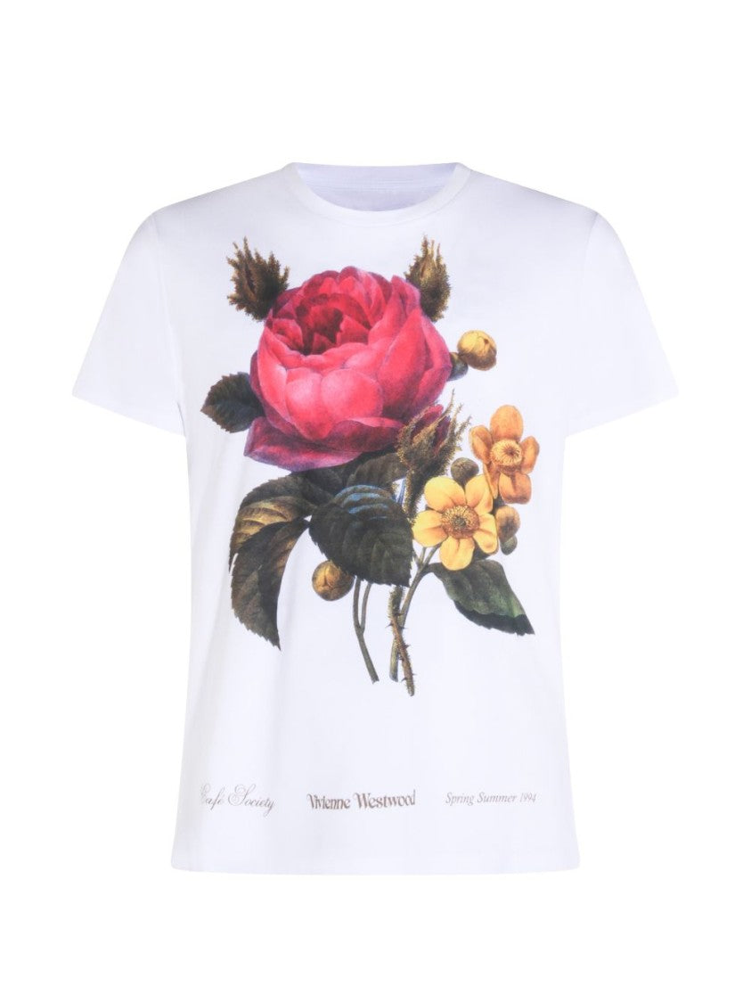 Vivienne Westwood White Floral Print Crew Neck Top