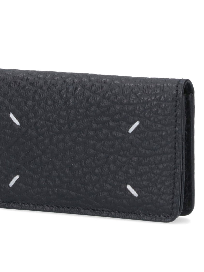 Maison Margiela Textured Leather Wallet With Subtle Stitch Accents