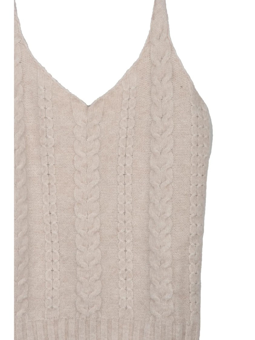 Kangra Beige Alpaca-Blend Knit Top