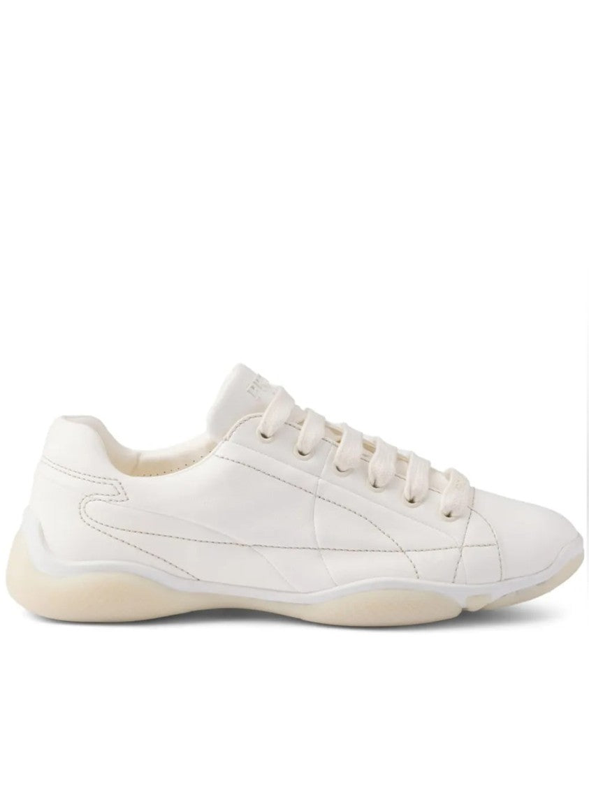 Prada White Spin Nappa Leather Sneakers